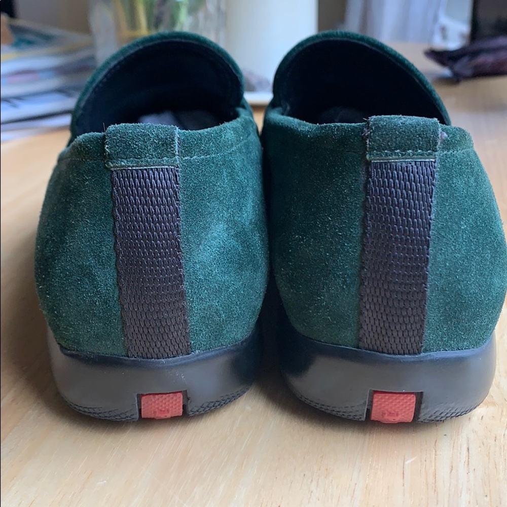 Forrest Green Suede Prada Loafers - Picture 5 of 5